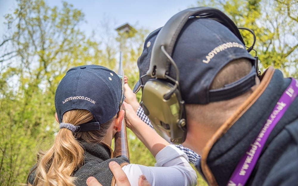 Instruction for clay pigeon shooting at Lady's Wood Shooting School