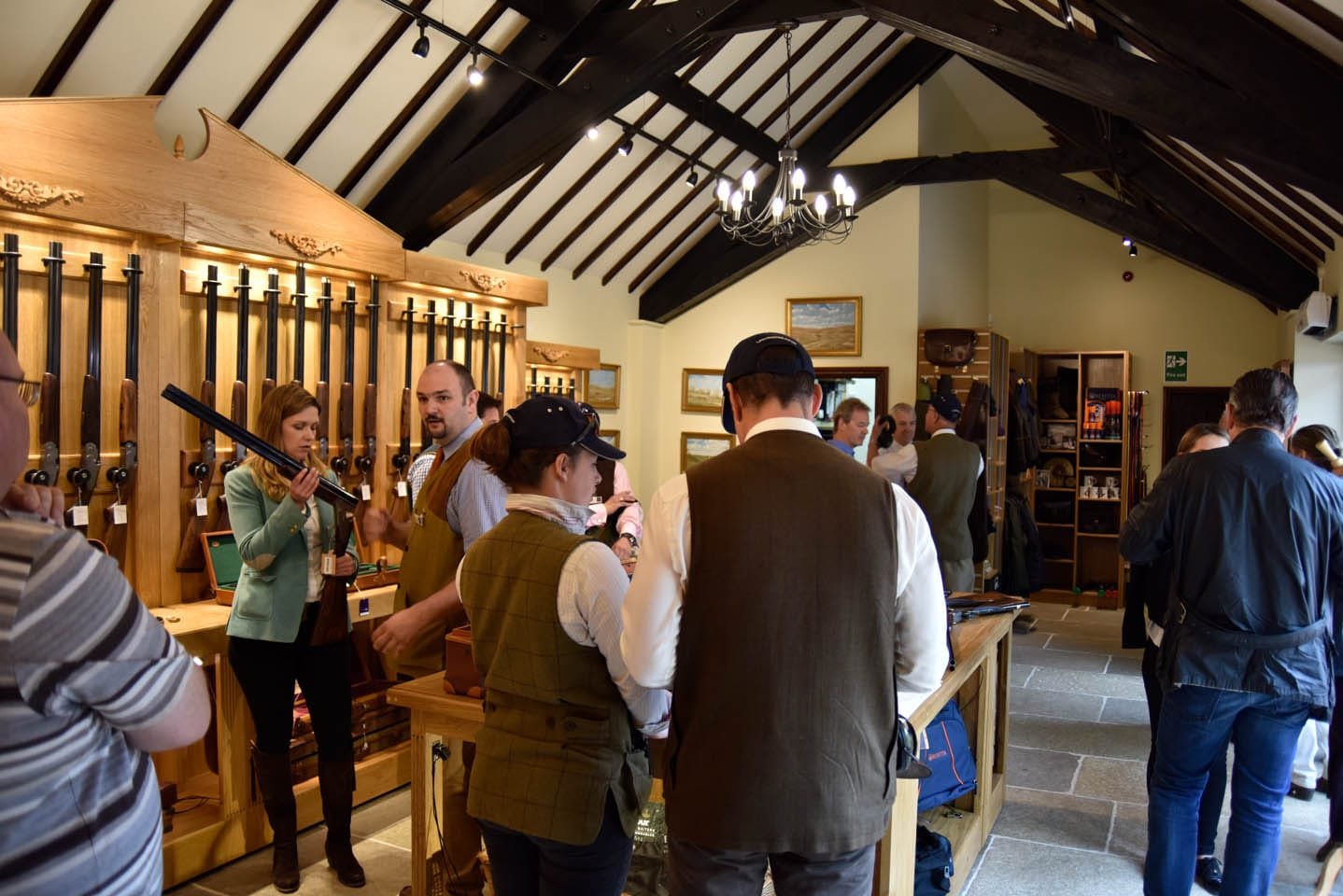 Customers being shown the guns at the Sportarm at Lady's Wood Gun Room