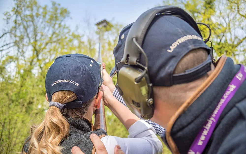 Instruction for clay pigeon shooting at Lady's Wood Shooting School
