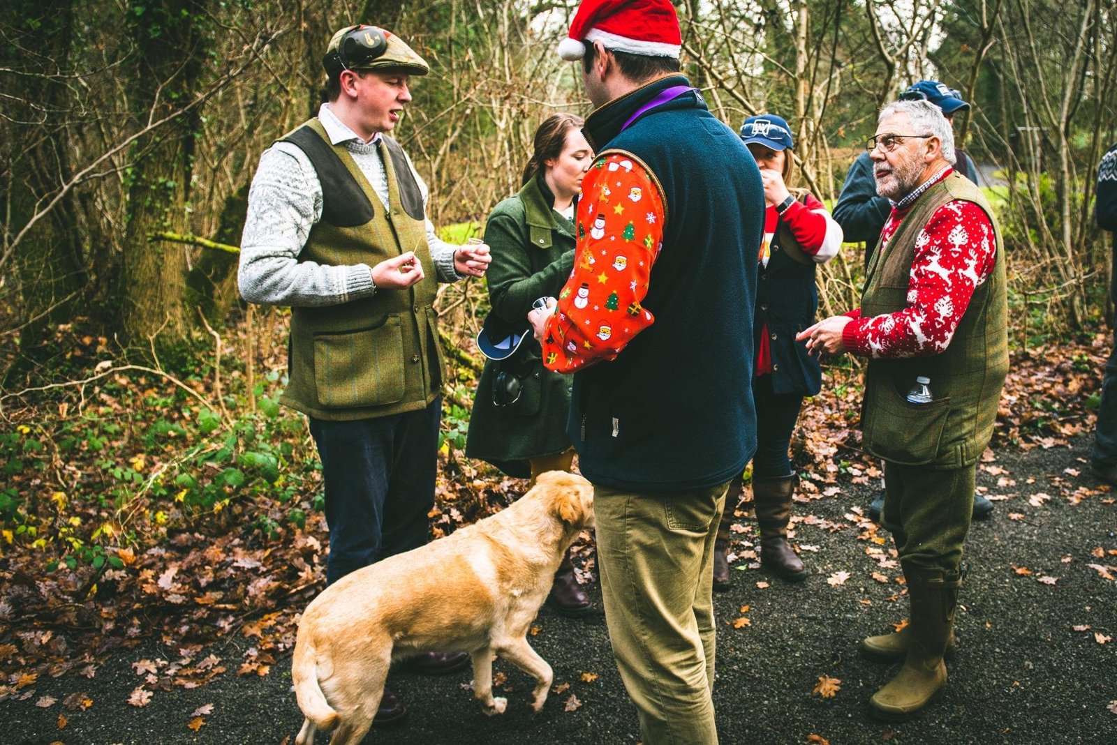 A group of customers enjoy a party and shoot in the Lady's Wood grounds