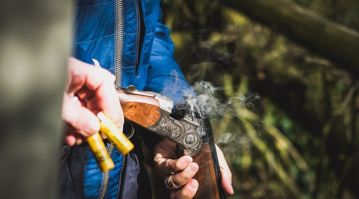 A Beretta shotgun in use during a shooting lesson at Lady's Wood