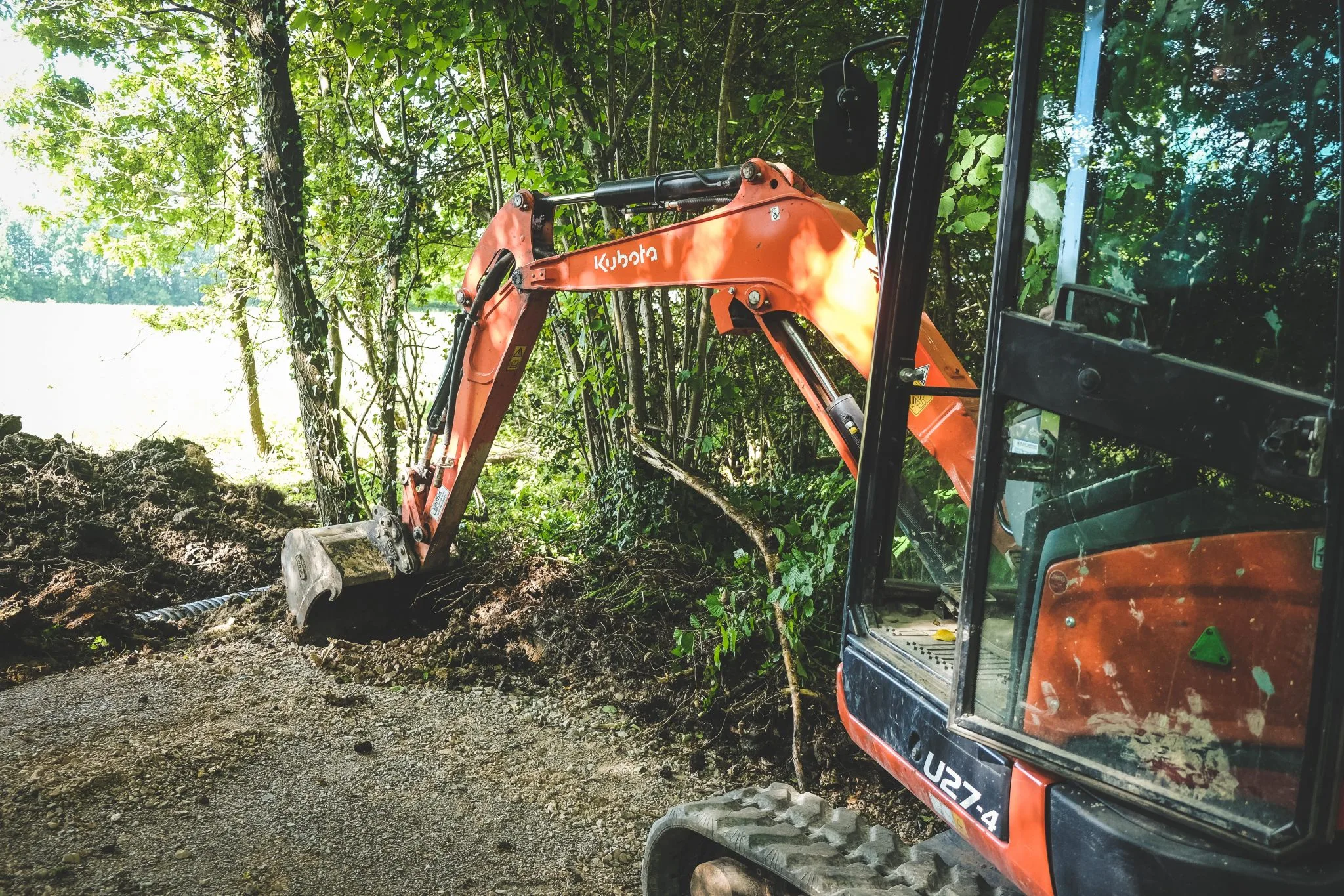 Work being carried out in the grounds of Lady's Wood Shooting School